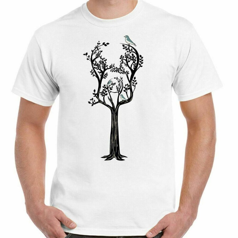 Guitar T-Shirt Acoustic Tree Mens Funny Electric Bass Rock Music Band Strings